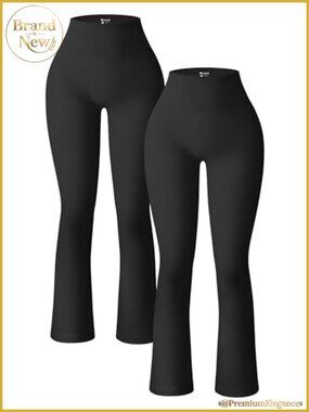 Ribbed Flare Leggings Yoga Pants Workout Flared Leggings